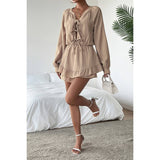 Solid Bowknot Strap Ruffled Hem Layered Dress - MVTFASHION.COM