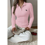 Solid Cable Knit Long Sleeve Fit Sweater - MVTFASHION.COM