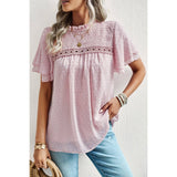 Solid Lined Dot Color Block Ruched Loose Fit Top - MVTFASHION.COM