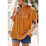 Solid Lined Dot Color Block Ruched Loose Fit Top - MVTFASHION.COM