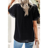 Solid Lined Dot Color Block Ruched Loose Fit Top - MVTFASHION.COM