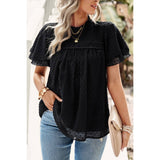 Solid Lined Dot Color Block Ruched Loose Fit Top - MVTFASHION.COM