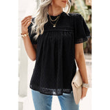 Solid Lined Dot Color Block Ruched Loose Fit Top - MVTFASHION.COM