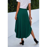 Solid Loose Fit Ruffle Maxi Skirt - MVTFASHION.COM