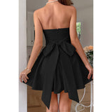 Solid Off Shoulder Tube Elastic Waist Dress - MVTFASHION.COM