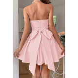 Solid Off Shoulder Tube Elastic Waist Dress - MVTFASHION.COM