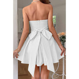 Solid Off Shoulder Tube Elastic Waist Dress - MVTFASHION.COM