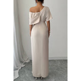 Solid One Shoulder Cross Ruched Dress - MVTFASHION.COM
