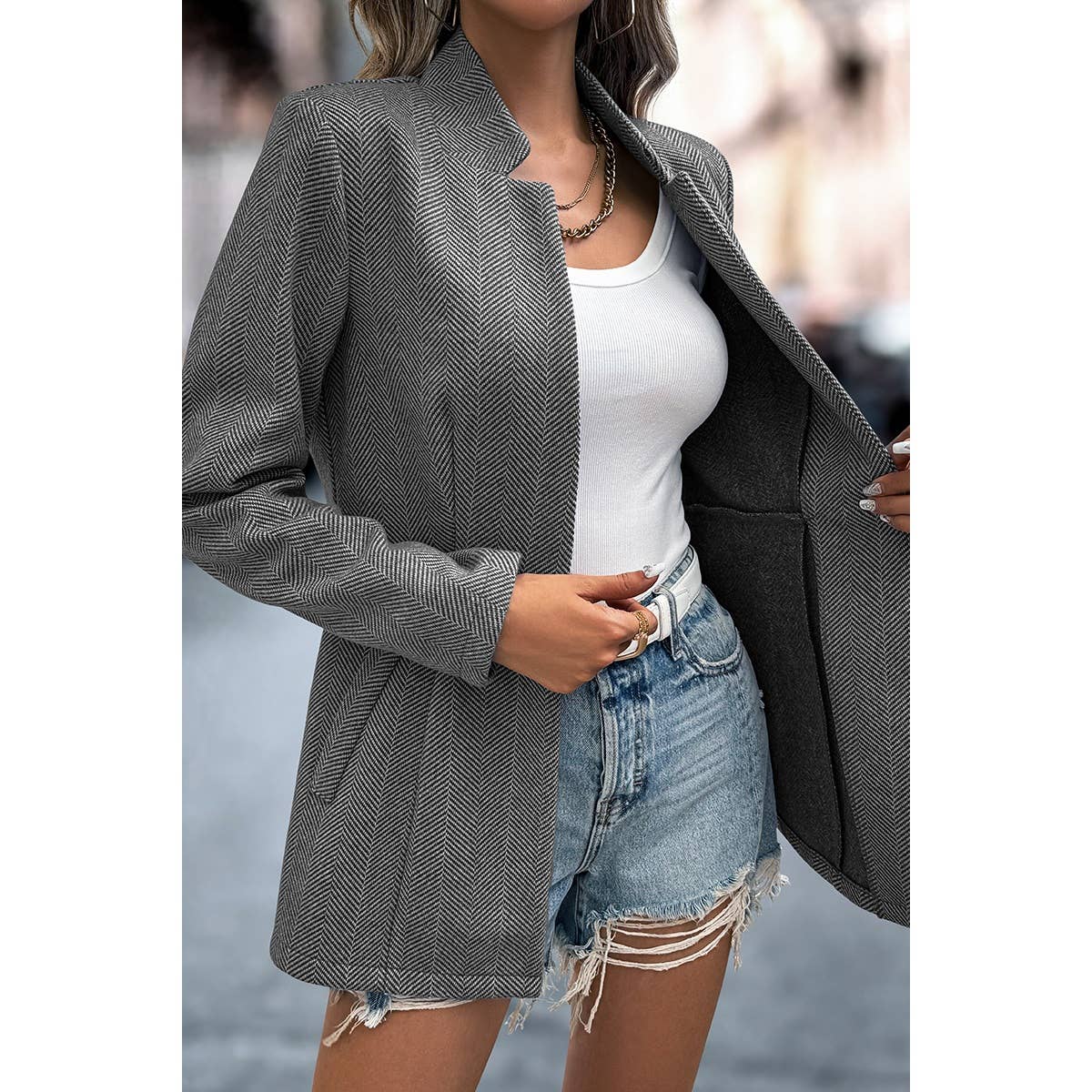 Solid Pocket Long Sleeve Elegant Wool Coat - MVTFASHION.COM