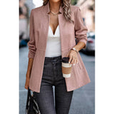 Solid Pocket Long Sleeve Elegant Wool Coat - MVTFASHION.COM
