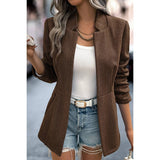 Solid Pocket Long Sleeve Elegant Wool Coat - MVTFASHION.COM