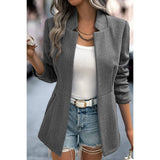 Solid Pocket Long Sleeve Elegant Wool Coat - MVTFASHION.COM