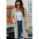 Solid Pocket Long Sleeves Cardigan - MVTFASHION.COM