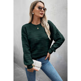 Solid Round Neck Knit Loose Long Sleeves Sweater - MVTFASHION.COM