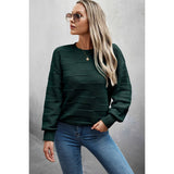 Solid Round Neck Knit Loose Long Sleeves Sweater - MVTFASHION.COM