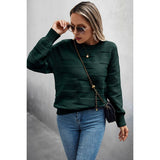 Solid Round Neck Knit Loose Long Sleeves Sweater - MVTFASHION.COM