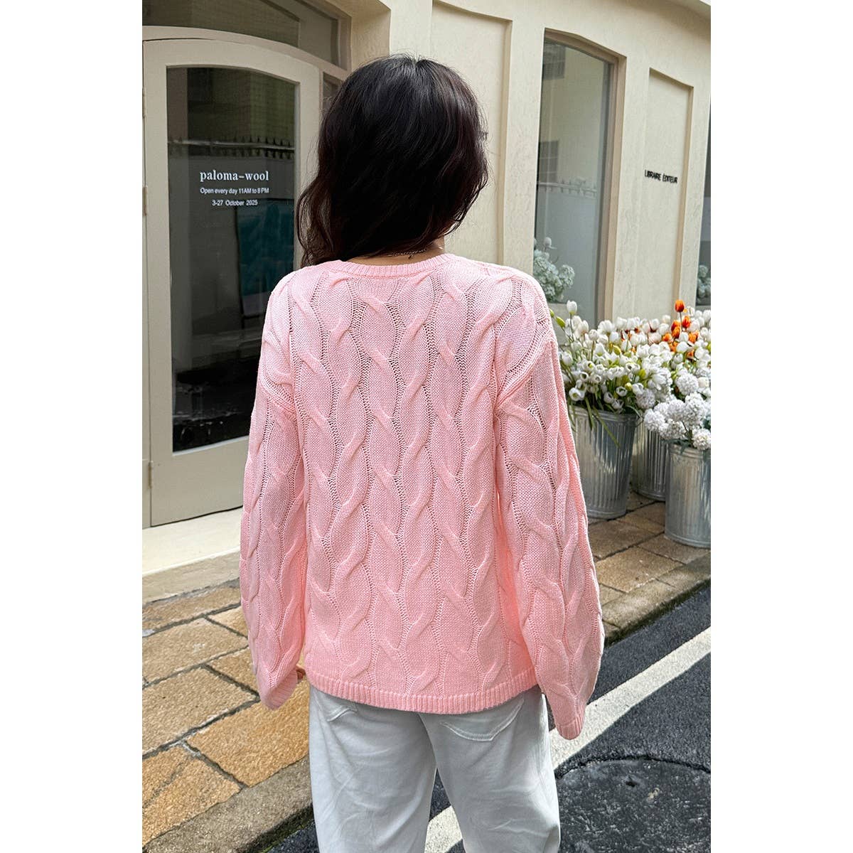 Solid Round Neck Knit Loose Sweater - MVTFASHION.COM