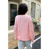 Solid Round Neck Knit Loose Sweater - MVTFASHION.COM