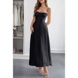 Solid Spaghetti Straps Sleeveless Cami Dress - MVTFASHION.COM