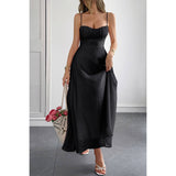 Solid Spaghetti Straps Sleeveless Cami Dress - MVTFASHION.COM