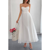 Solid Spaghetti Straps Sleeveless Cami Dress - MVTFASHION.COM