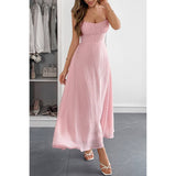 Solid Spaghetti Straps Sleeveless Cami Dress - MVTFASHION.COM