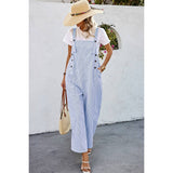 Solid Square Neck Button Trim Pockets Jumpsuit - MVTFASHION.COM