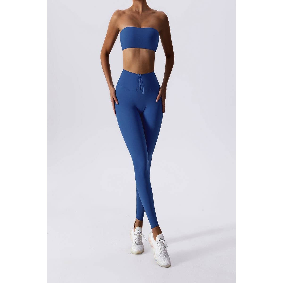 Solid Wide Waist Band Tight Fit Drawstring Legging - MVTFASHION.COM