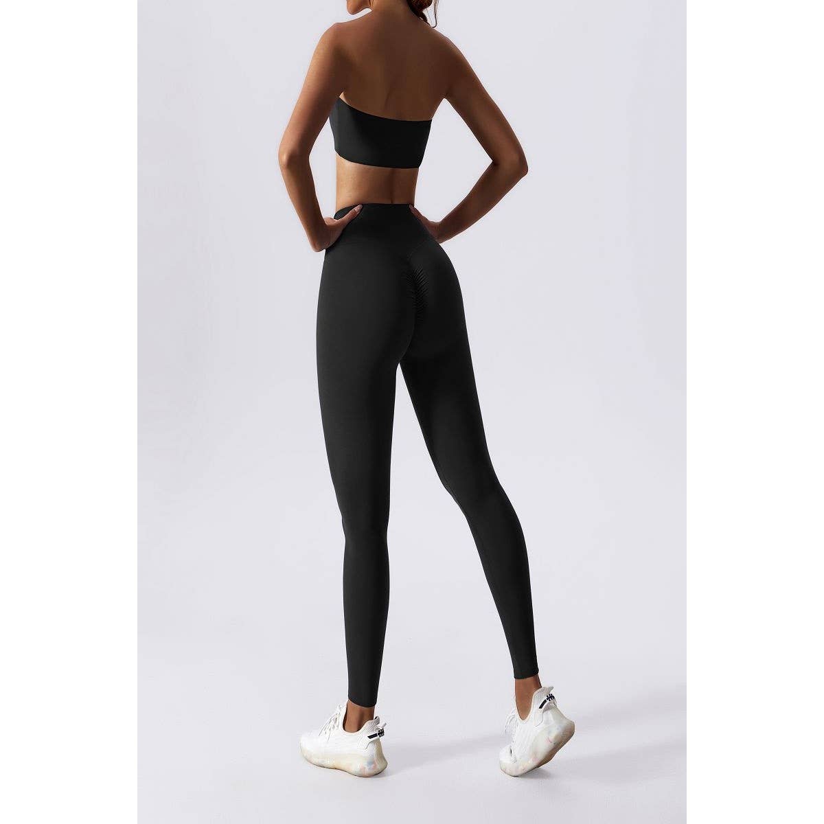 Solid Wide Waist Band Tight Fit Drawstring Legging - MVTFASHION.COM