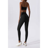 Solid Wide Waist Band Tight Fit Drawstring Legging - MVTFASHION.COM