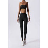 Solid Wide Waist Band Tight Fit Drawstring Legging - MVTFASHION.COM