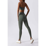 Solid Wide Waist Band Tight Fit Drawstring Legging - MVTFASHION.COM