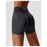 Solid Wide Waistband Slim Fit Sports Bodycon Short - MVTFASHION.COM