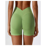 Solid Wide Waistband Slim Fit Sports Bodycon Short - MVTFASHION.COM