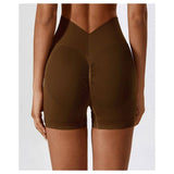 Solid Wide Waistband Slim Fit Sports Bodycon Short - MVTFASHION.COM