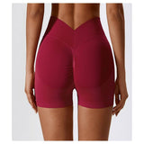 Solid Wide Waistband Slim Fit Sports Bodycon Short - MVTFASHION.COM