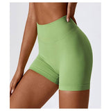 Solid Wide Waistband Slim Fit Sports Bodycon Short - MVTFASHION.COM