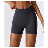 Solid Wide Waistband Slim Fit Sports Bodycon Short - MVTFASHION.COM