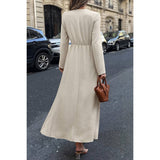 Solid Zipper Ruched Hemline A Line Full Dress - MVTFASHION.COM