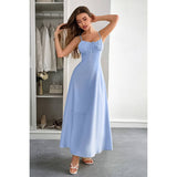 Square Neck Sleeveless Ruched Tie A Line Dress - MVTFASHION.COM