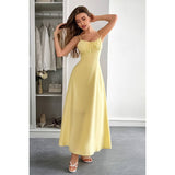 Square Neck Sleeveless Ruched Tie A Line Dress - MVTFASHION.COM