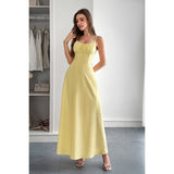 Square Neck Sleeveless Ruched Tie A Line Dress - MVTFASHION.COM