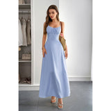 Square Neck Sleeveless Ruched Tie A Line Dress - MVTFASHION.COM