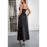 Square Neck Sleeveless Ruched Tie A Line Dress - MVTFASHION.COM