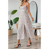 Straps Floral Print Split Hem Fit Long Dress - MVTFASHION.COM