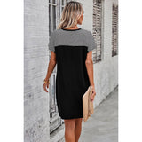 Strip Round Neck Loose Fit Shirt Midi Dress - MVTFASHION.COM