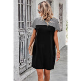 Strip Round Neck Loose Fit Shirt Midi Dress - MVTFASHION.COM