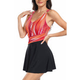 Tie Dye Sleeveless One Piece Ruffle Swimsuits - MVTFASHION.COM