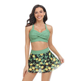 Tropical Floral Sleeveless Cross High Waisted Bikini - MVTFASHION.COM
