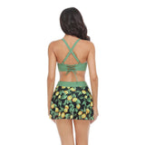Tropical Floral Sleeveless Cross High Waisted Bikini - MVTFASHION.COM
